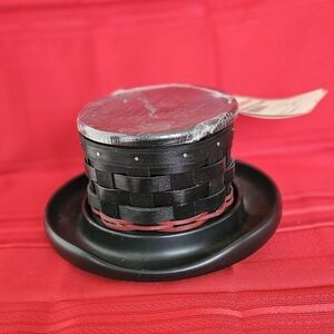 Longaberger 2010 Snowman Top Hat Basket With Pottery Base New With Tag